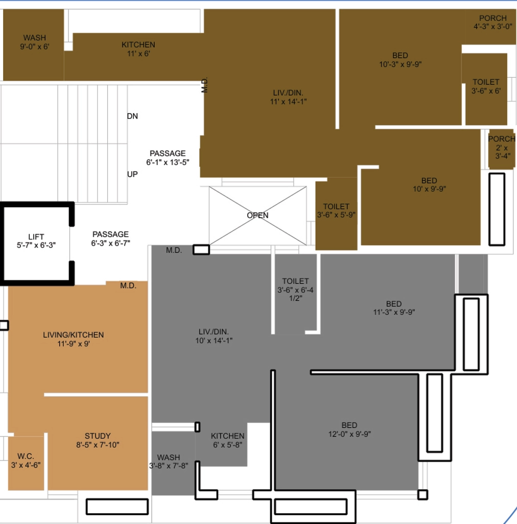 Floor Plan of Shivradha Rudra Avenue in Mavdi, Rajkot - Image 422166