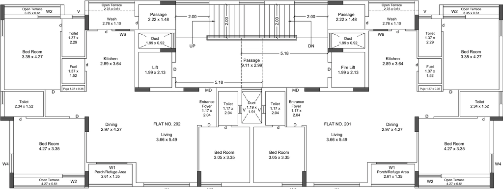 Floor Plan of Shree Darshan Heights in Mavdi, Rajkot - Image 422178