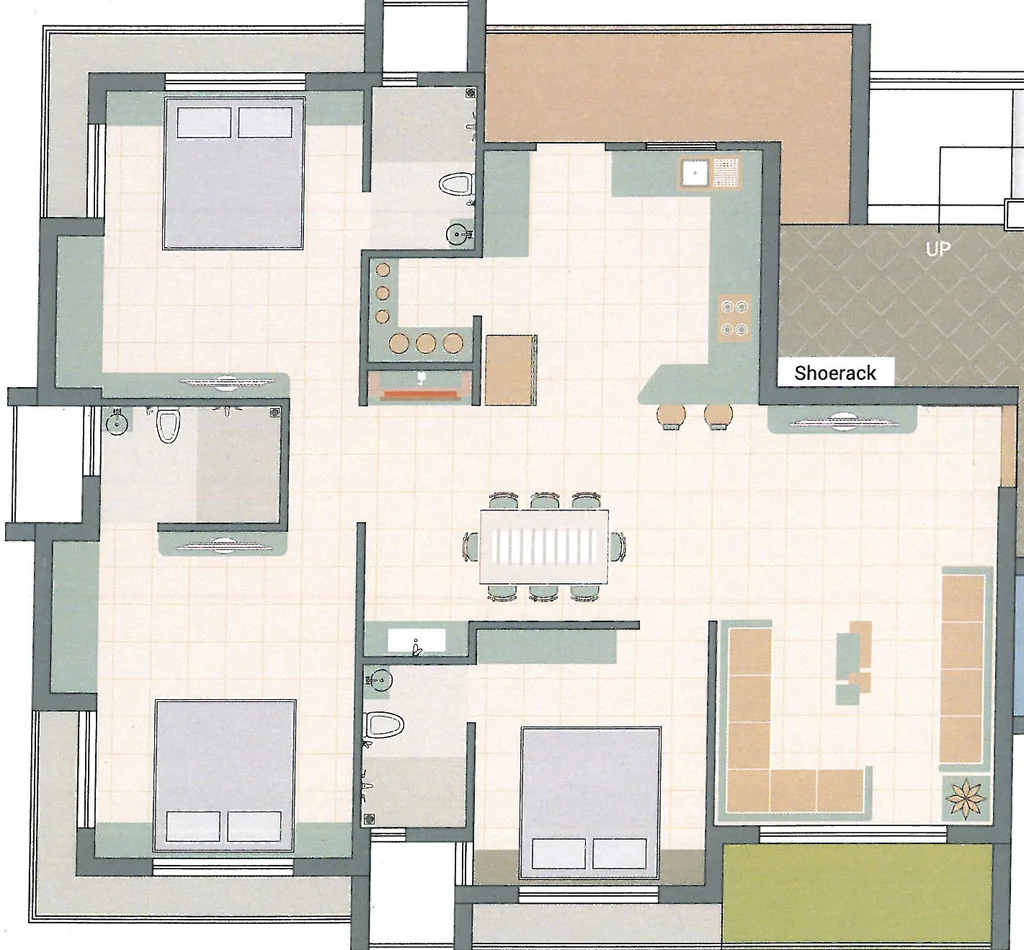 3 BHK Flat in Shreenath Shree Darshan Sky in Mavdi, Rajkot - Image 926014