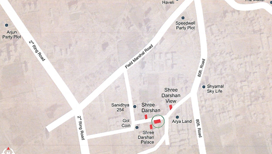 Location of Shreenath Shree Darshan Sky in Mavdi, Rajkot - Image 422189