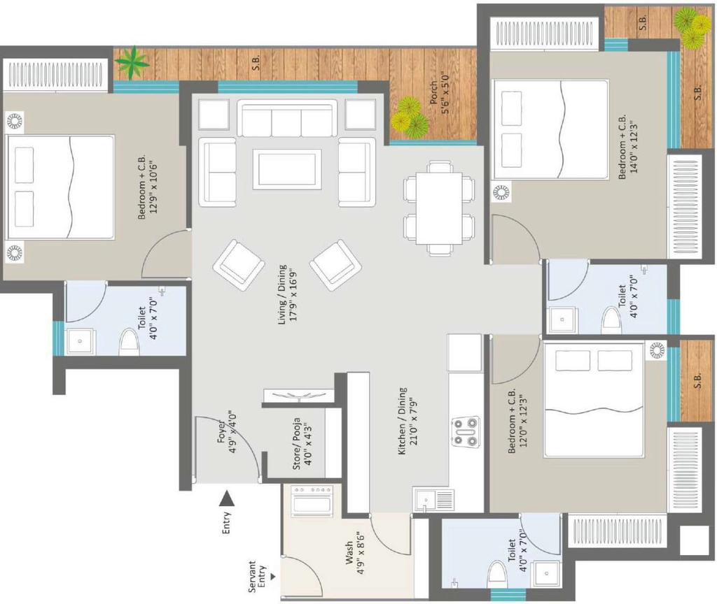 3 BHK Flat in Shree Pavitram in Mavdi, Rajkot - Image 926016