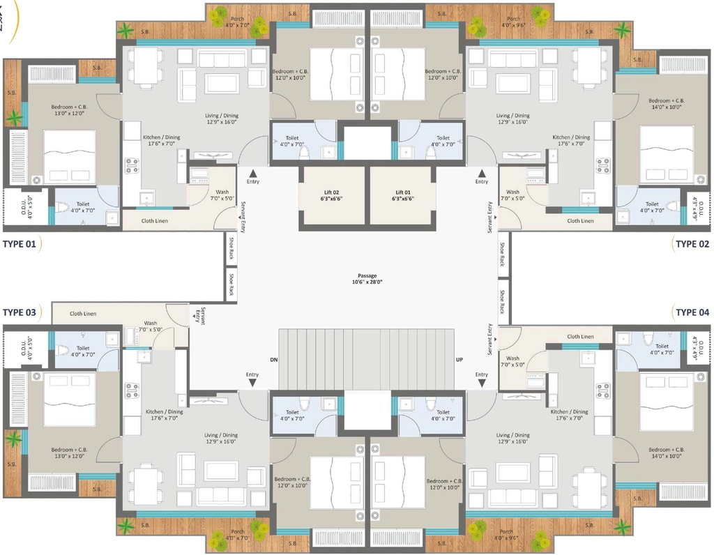 Floor Plan of Shree Pavitram in Mavdi, Rajkot - Image 422201