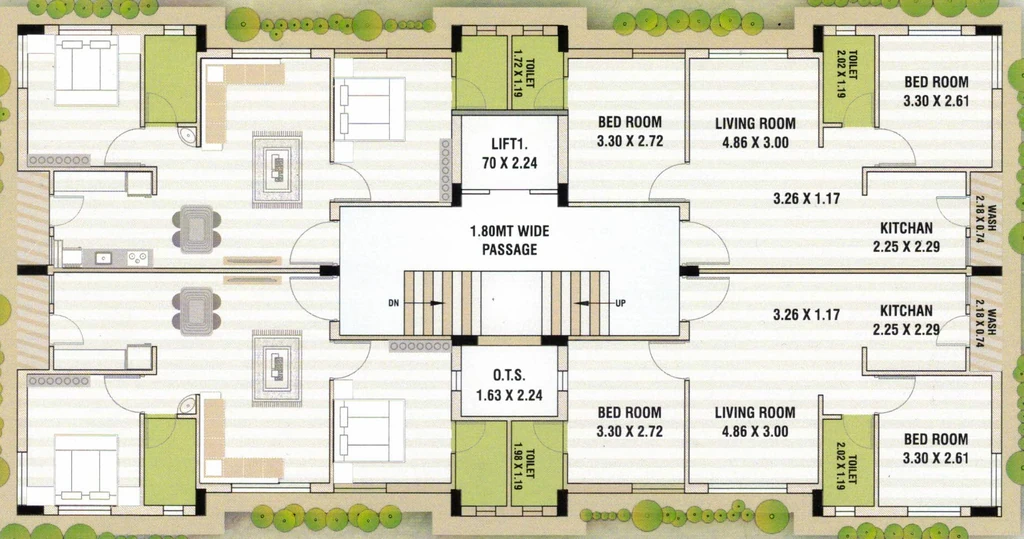 Floor Plan of Shree JK Sagar Gold in Mavdi, Rajkot - Image 422207