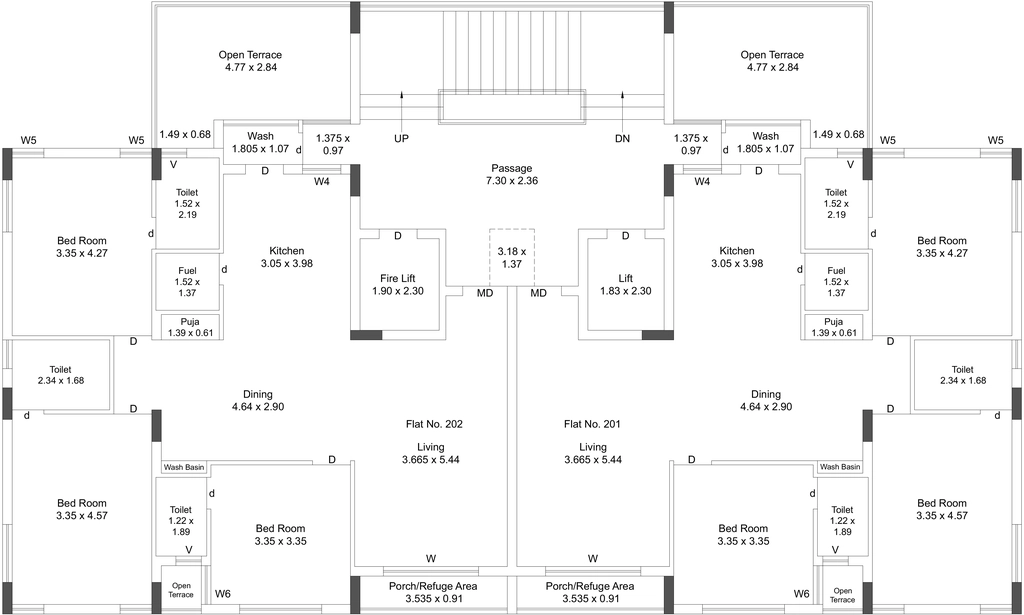 Floor Plan of Shreejikrupa Twins in Mavdi, Rajkot - Image 422238