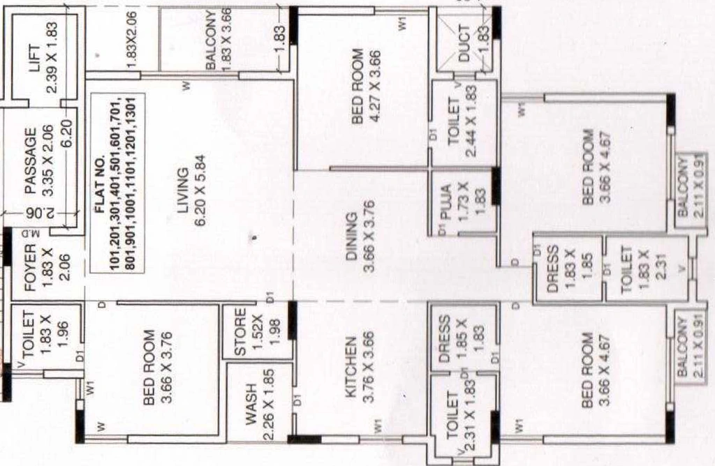 4 BHK Flat in Shreeji Unique Heights in Mavdi, Rajkot - Image 926043