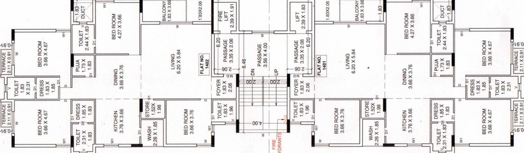 Floor Plan of Shreeji Unique Heights in Mavdi, Rajkot - Image 422275