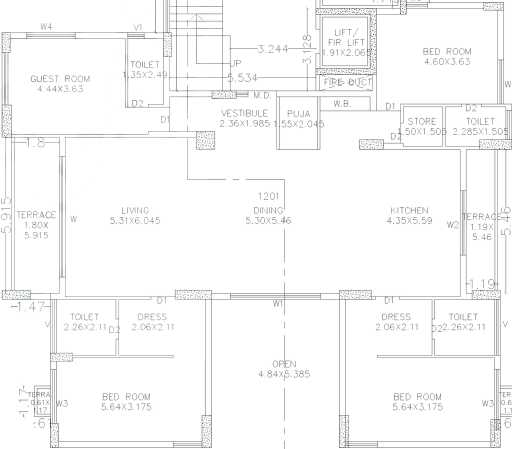 4 BHK Flat in Shreeji Unity 20 in Mavdi, Rajkot - Image 926051