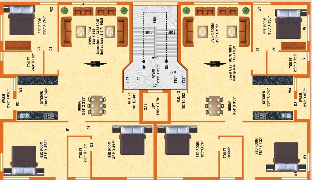 Floor Plan of Nisarv Shreemad Palace in Mavdi, Rajkot - Image 422311
