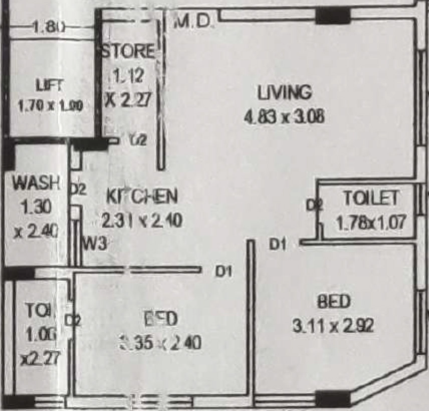 2 BHK Flat in Shri Raj in Mavdi, Rajkot - Image 926057