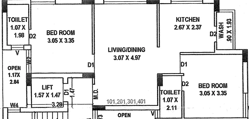 2 BHK Flat in Shubh Avenue in Mavdi, Rajkot - Image 926062