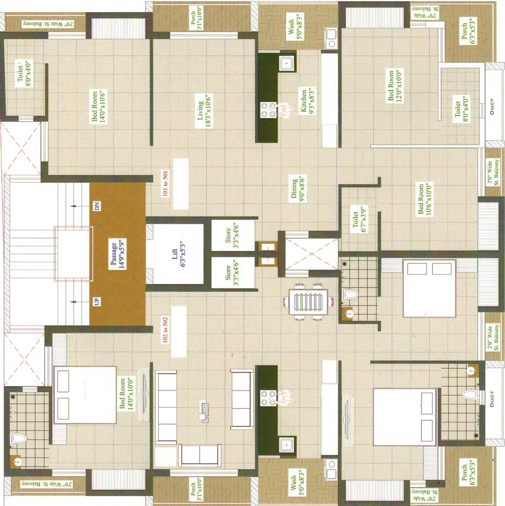 Floor Plan of Silver Coin in Mavdi, Rajkot - Image 422355