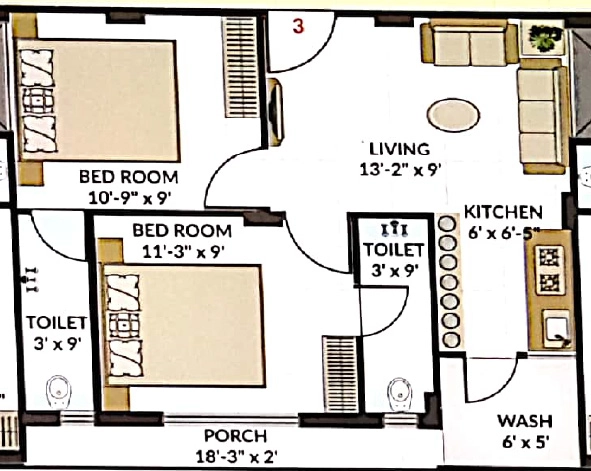 2 BHK Flat in Sitaram Complex in Mavdi, Rajkot - Image 926078
