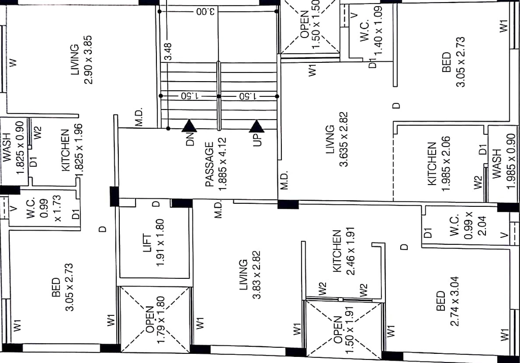 Floor Plan of Soham Shivam Avenue 2 in Mavdi, Rajkot - Image 422378
