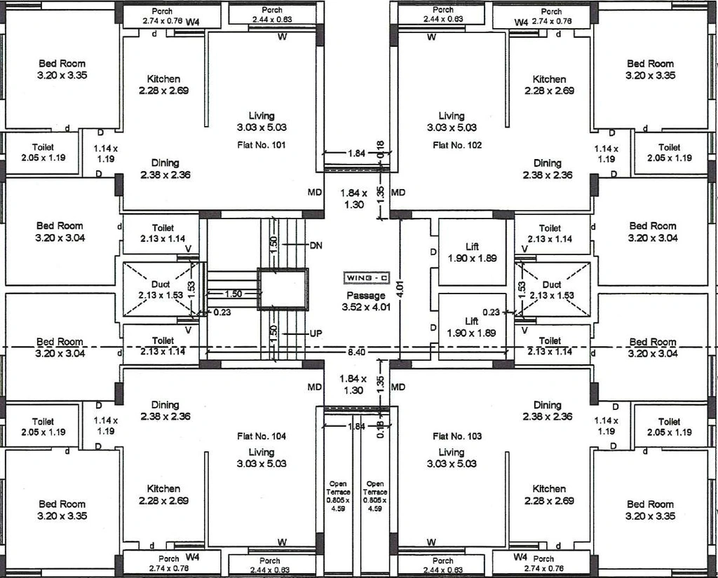 Floor Plan of Soneta Flora Prime in Mavdi, Rajkot - Image 422392