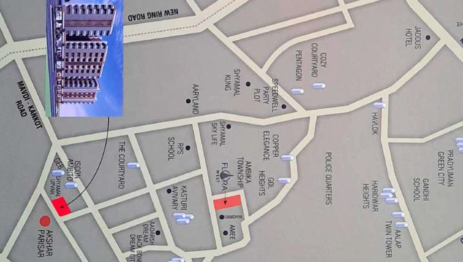 Location of Soneta Flora Prime in Mavdi, Rajkot - Image 422389