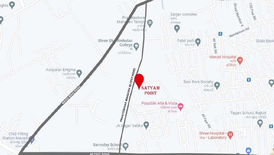 Location of Suresh Satyam Point in Mavdi, Rajkot - Image 422402