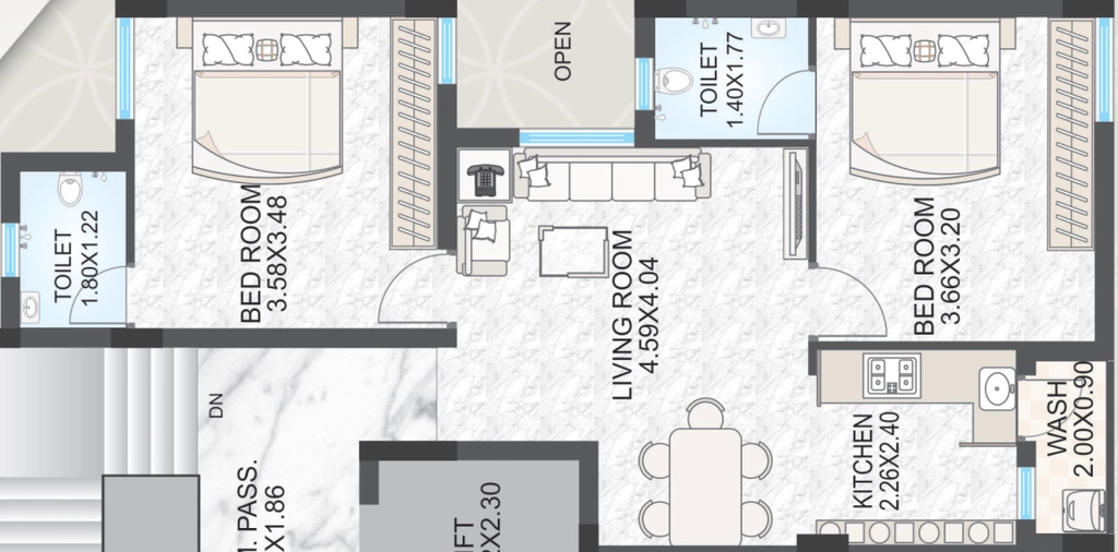 2 BHK Flat in Tapee Nandan Heights in Mavdi, Rajkot - Image 926115