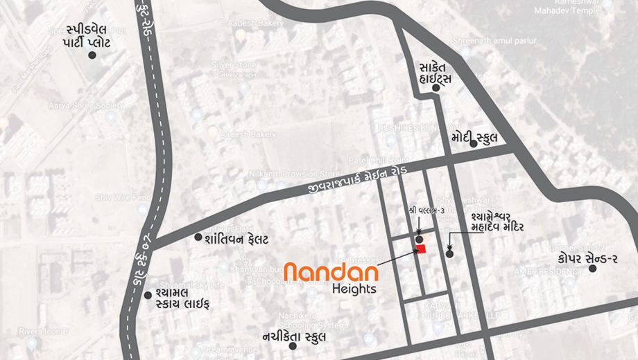Location of Tapee Nandan Heights in Mavdi, Rajkot - Image 422455