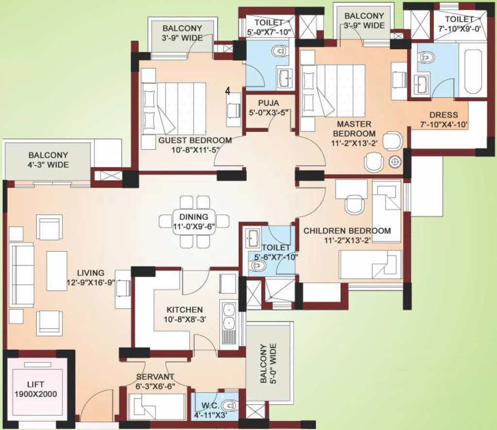 3 BHK Flat in Parsvnath Royale in null, Chandigarh - Image 926133