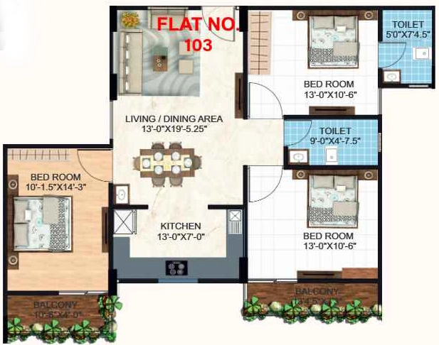 3 BHK Flat in Sky Krishna Kunj Heights 2 in Kalwar Road, Jaipur - Image 926146