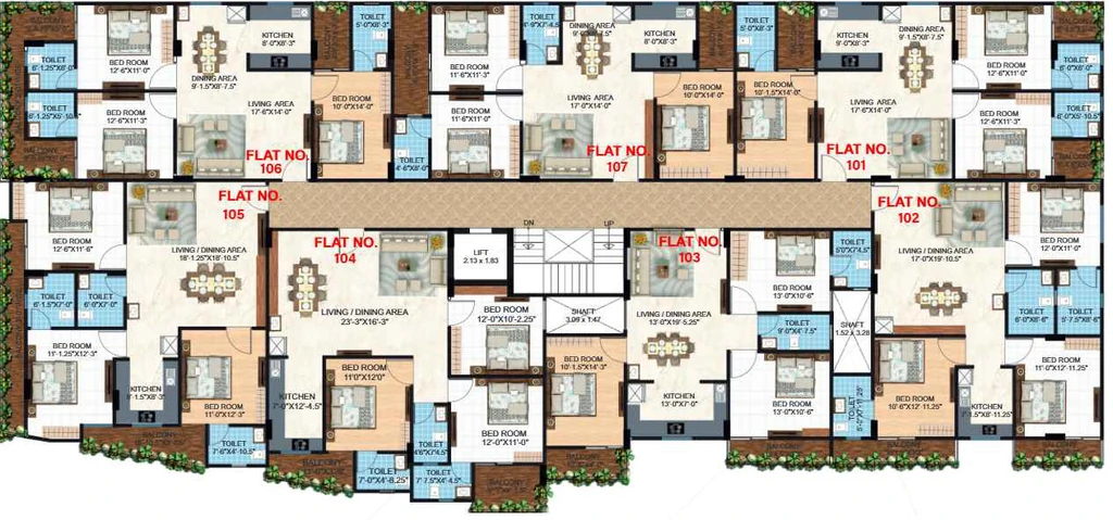 Floor Plan of Sky Krishna Kunj Heights 2 in Kalwar Road, Jaipur - Image 422550
