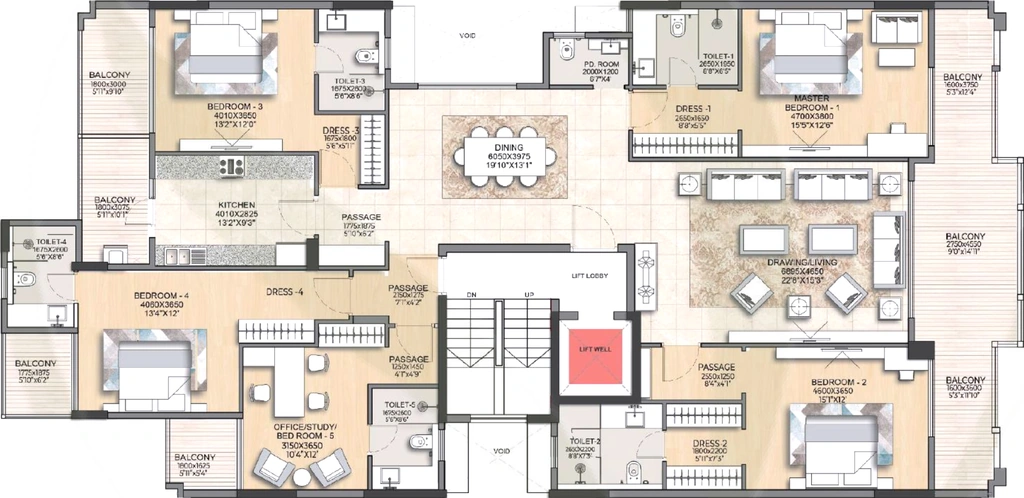 4.5 BHK Flat in DLF The Valley Gardens in null, Chandigarh - Image 926149