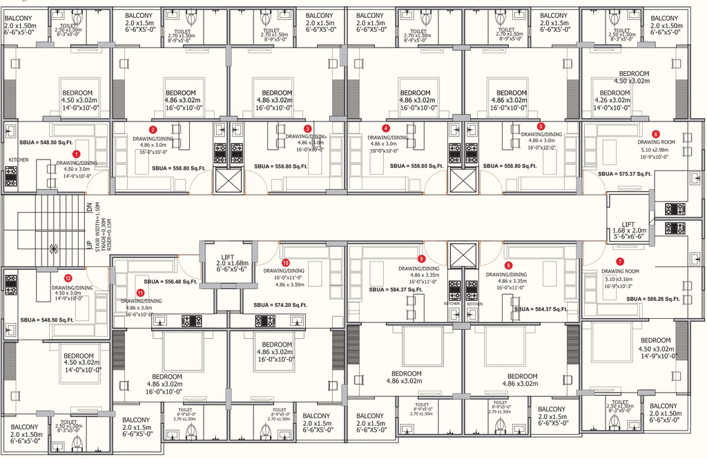 Floor Plan of Redwood Magnus in Jagatpura, Jaipur - Image 422577