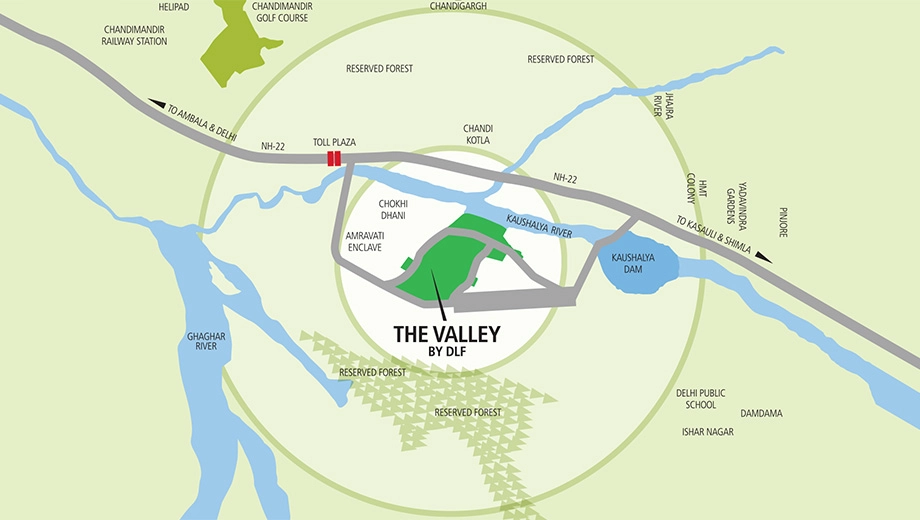 Location of DLF The Valley in null, Chandigarh - Image 422589