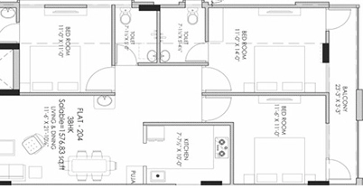3 BHK Flat in Siddhi Vinayak Homes in Mansarovar, Jaipur - Image 926155