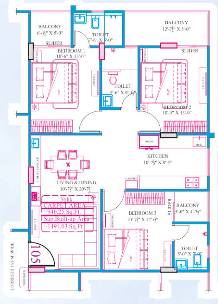 3 BHK Flat in Agarwal Vinayak Aashiyana in Murlipura, Jaipur - Image 926164
