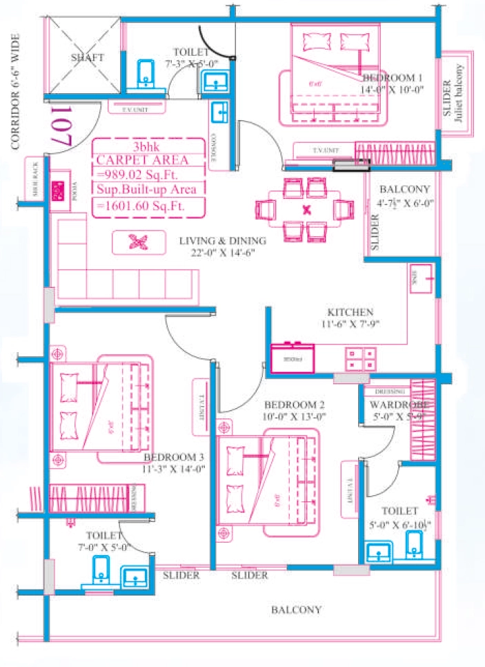 3 BHK Flat in Agarwal Vinayak Aashiyana in Murlipura, Jaipur - Image 926165
