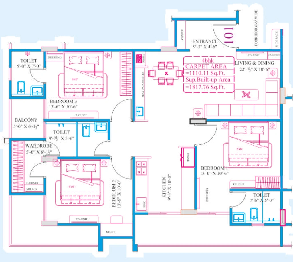 3 BHK Flat in Agarwal Vinayak Aashiyana in Murlipura, Jaipur - Image 926166