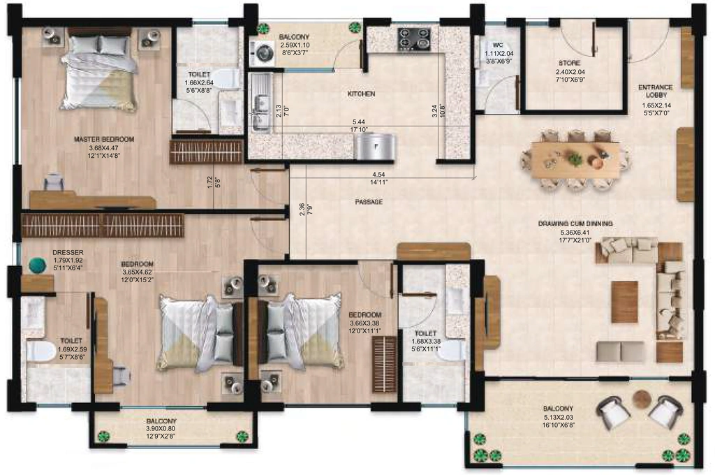 3 BHK Flat in Ashiana Aravali in Jagatpura, Jaipur - Image 926167