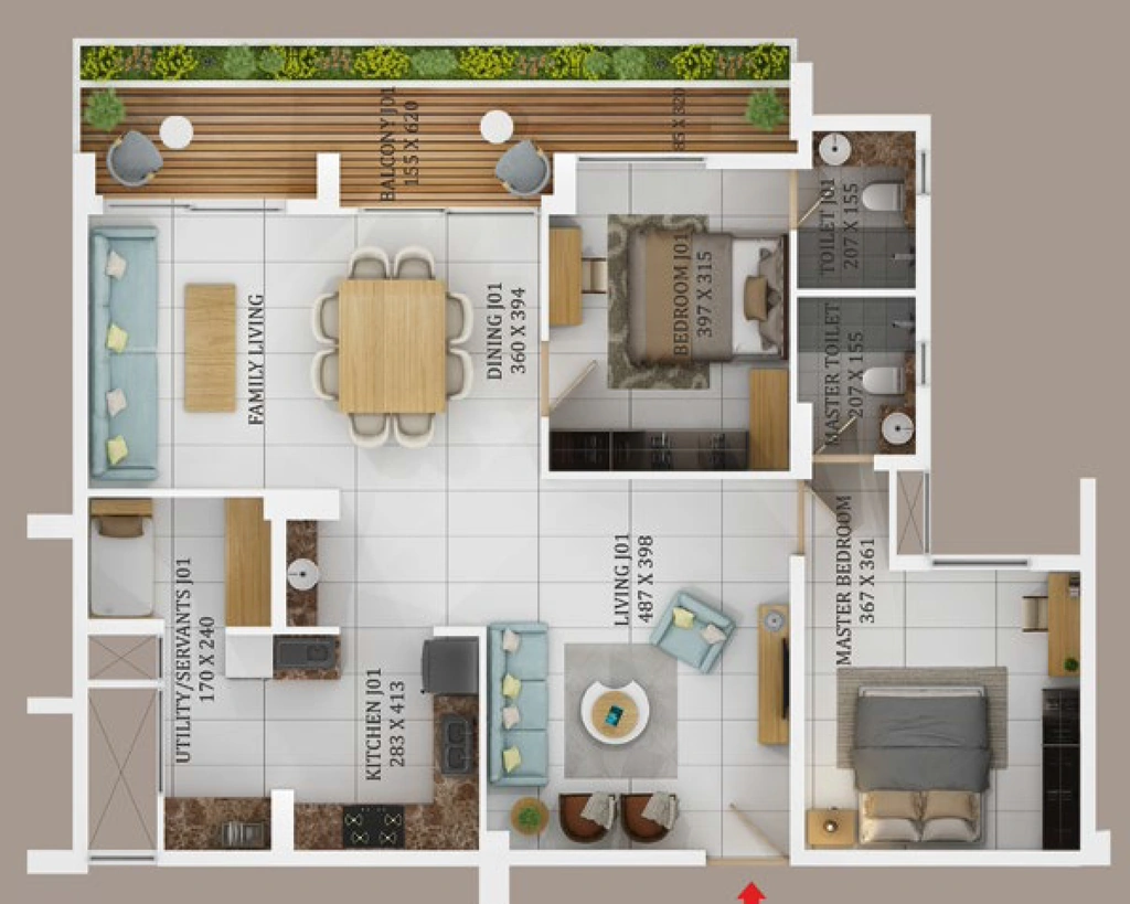 2 BHK Flat in Aroma Cliff in Kowdiar, Thiruvananthapuram - Image 926175