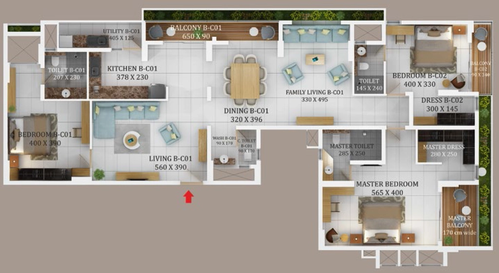 3 BHK Flat in Aroma Cliff in Kowdiar, Thiruvananthapuram - Image 926180