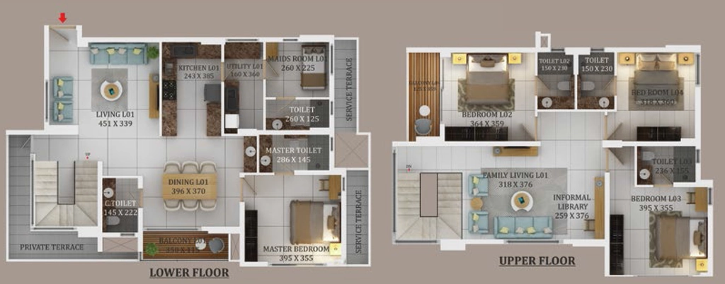 4 BHK Duplex in Aroma Cliff in Kowdiar, Thiruvananthapuram - Image 926181