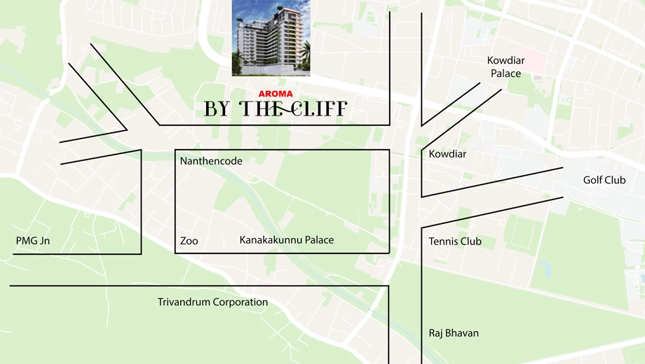 Location of Aroma Cliff in Kowdiar, Thiruvananthapuram - Image 422640