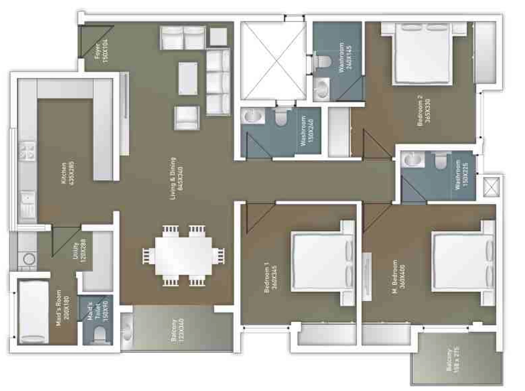3 BHK Flat in Artech Courtyard in Ambalamukku, Thiruvananthapuram - Image 926191