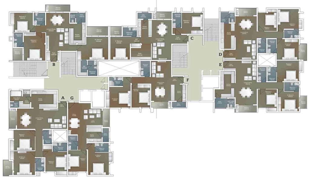 Floor Plan of Artech Courtyard in Ambalamukku, Thiruvananthapuram - Image 422668