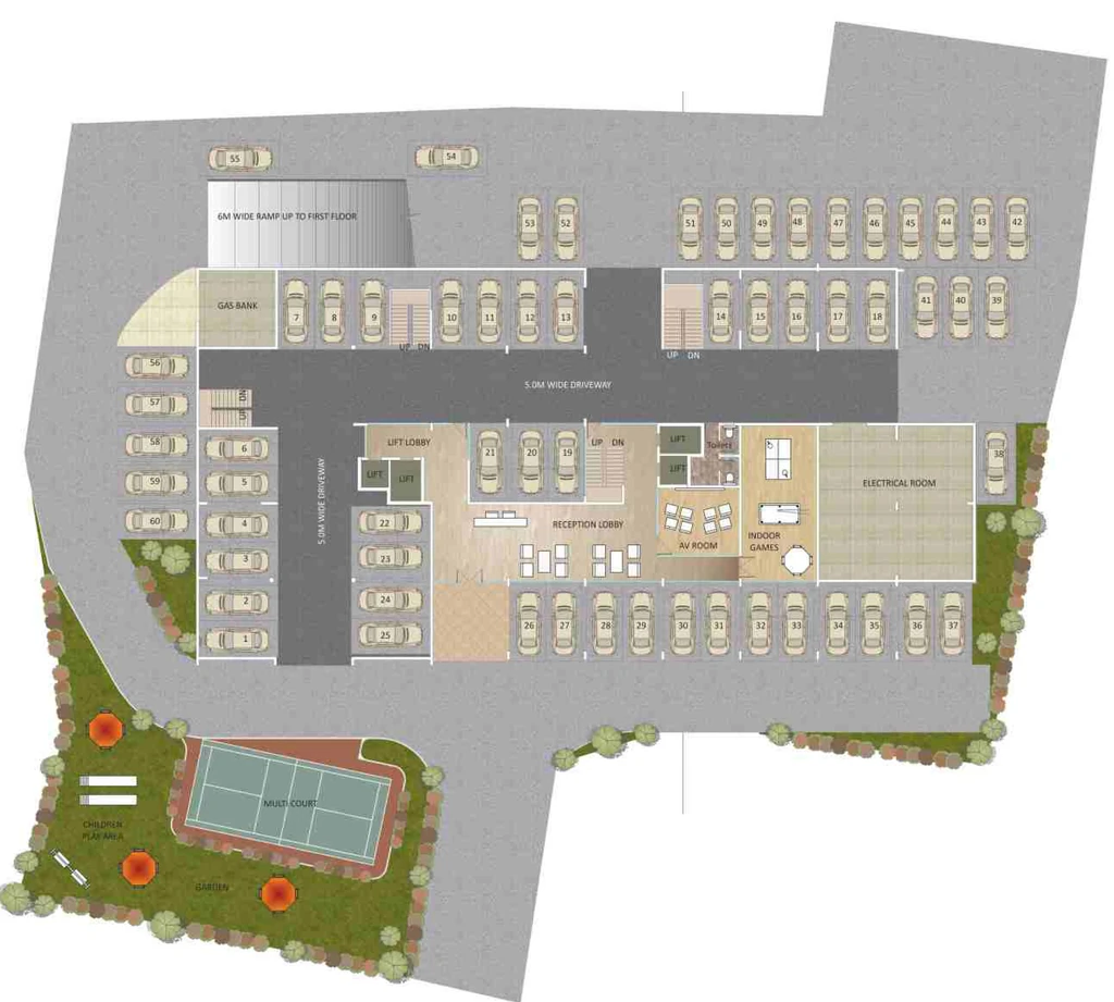 Master Plan of Artech Courtyard in Ambalamukku, Thiruvananthapuram - Image 422669