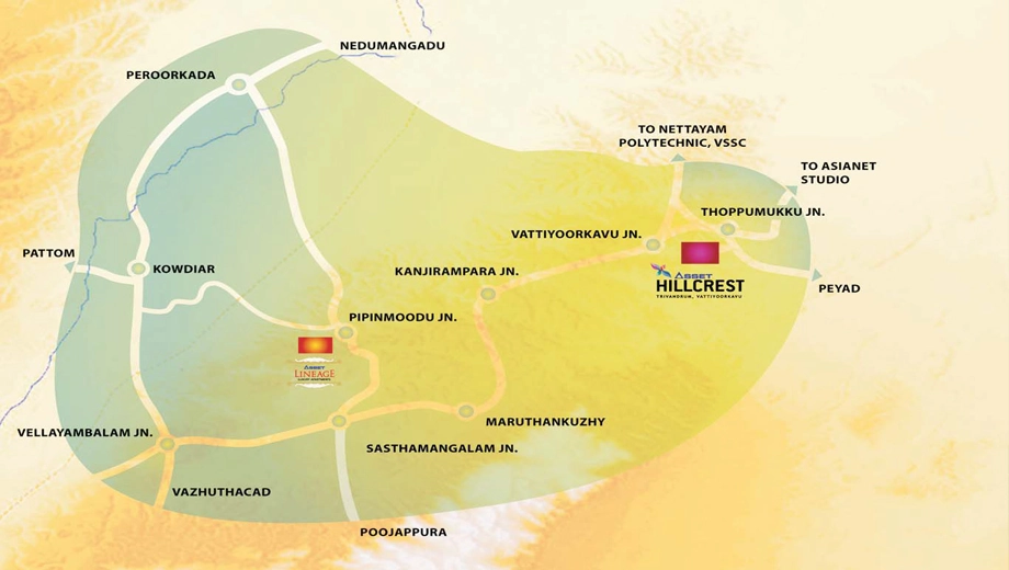 Location of Asset Hillcrest Volga in Vattiyoorkavu, Thiruvananthapuram - Image 422686