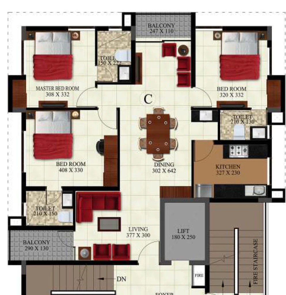 3 BHK Flat in Beacon Orbit in Vazhuthacaud, Thiruvananthapuram - Image 926203