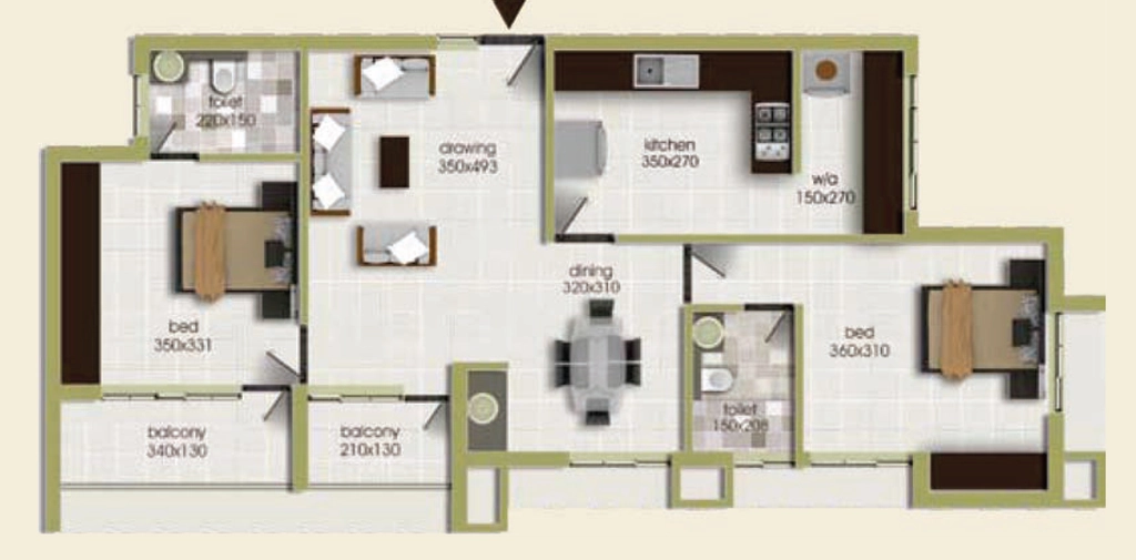 2 BHK Flat in Beacon Sky in Anayara, Thiruvananthapuram - Image 926218