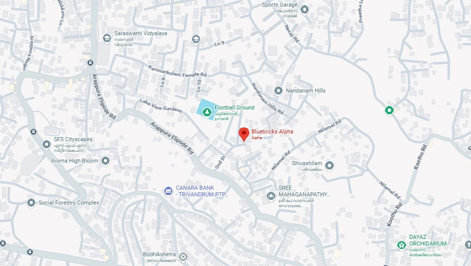 Location of Bluebricks Alpha in PTP Nagar, Thiruvananthapuram - Image 422697