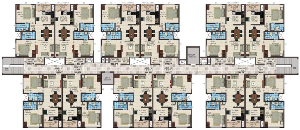 Floor Plan of Confident Oasis in Menamkulam, Thiruvananthapuram - Image 422721