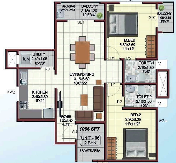 2 BHK Flat in Confident Prime 3 in Kazhakootam, Thiruvananthapuram - Image 926261