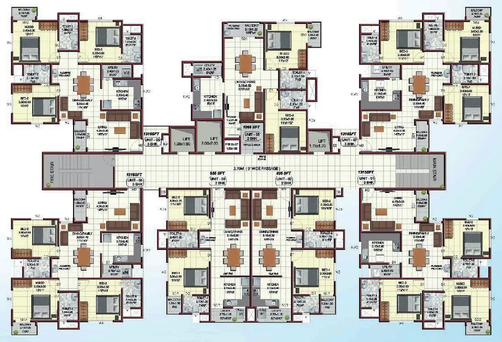 Floor Plan of Confident Prime 3 in Kazhakootam, Thiruvananthapuram - Image 422801