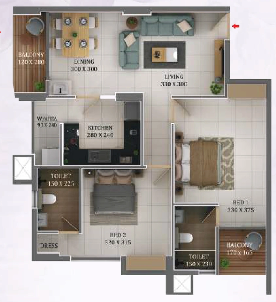 2 BHK Flat in Cordial Achutham in PTP Nagar, Thiruvananthapuram - Image 926244