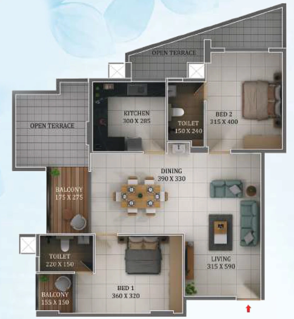 2 BHK Flat in Cordial Achutham in PTP Nagar, Thiruvananthapuram - Image 926246