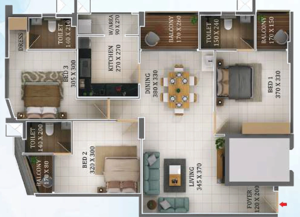3 BHK Flat in Cordial Achutham in PTP Nagar, Thiruvananthapuram - Image 926248